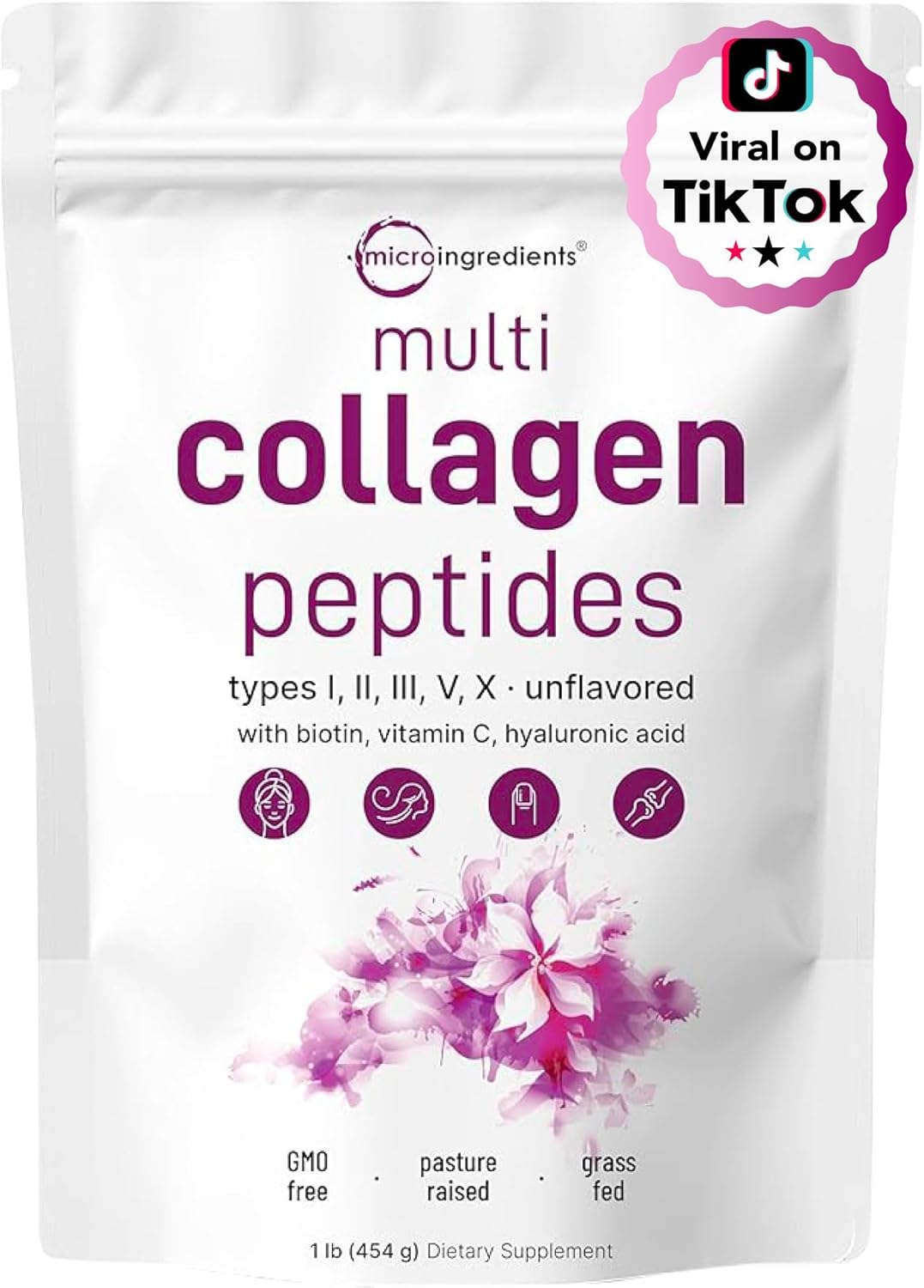 ✨ Colágeno Hidrolizado Multi Tipo I, II, III, V, X – 1 lb