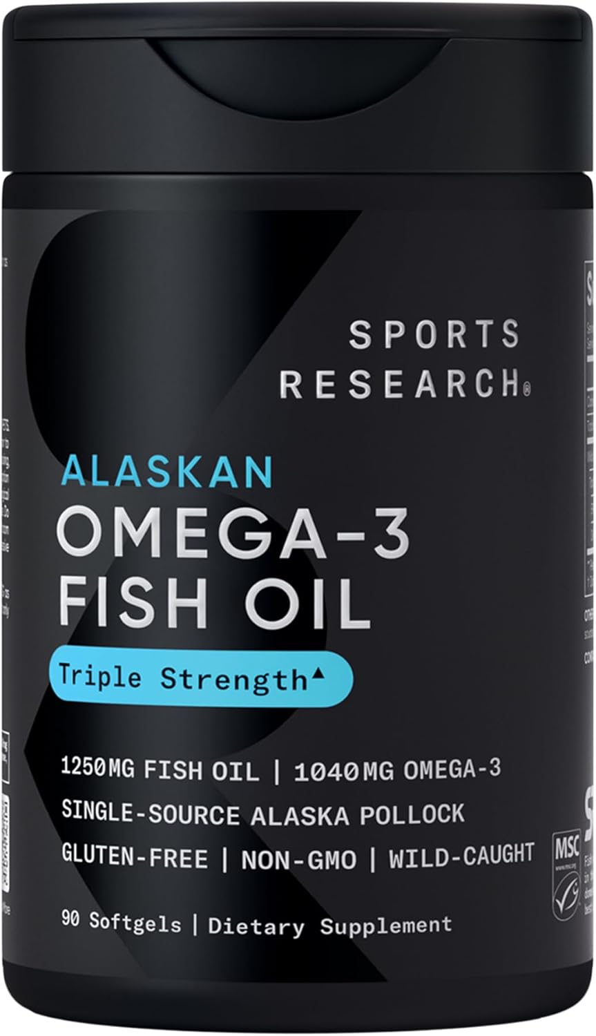 💊 Omega 3 Fish Oil Sports Research Triple Strength – 90 Softgels