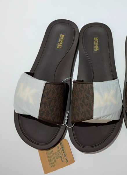 Palmer Signature Logo Slide Sandal - Color: BROWN - Size: 10