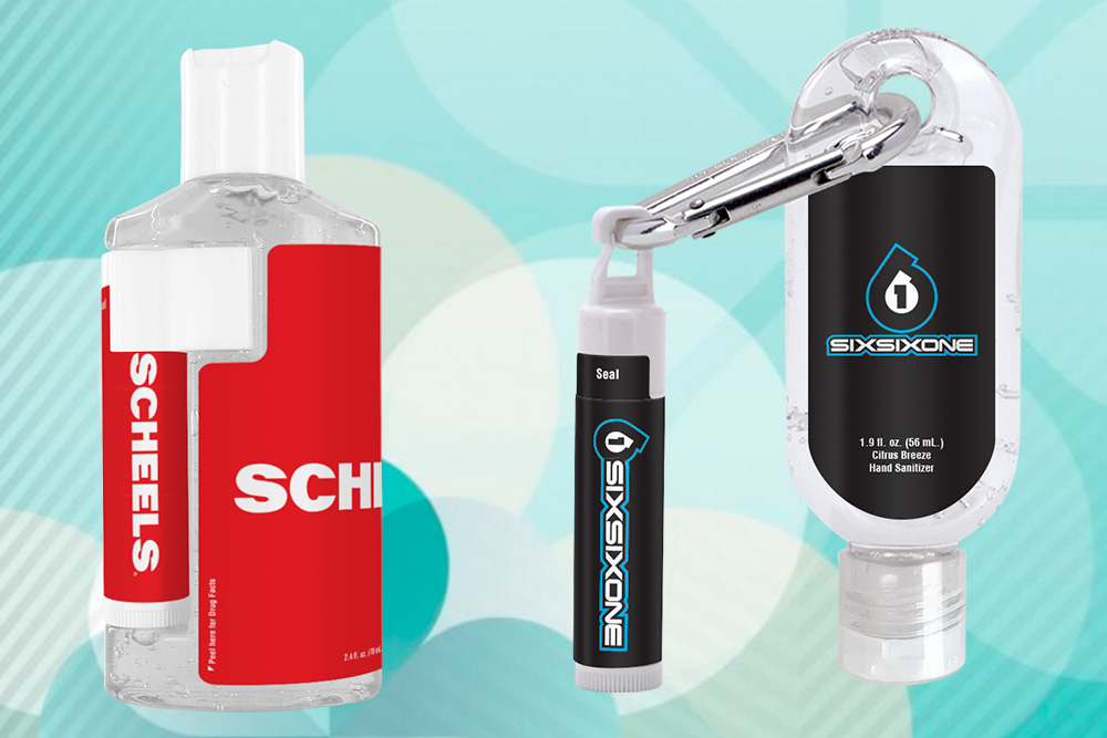 Cooling towel, hand cream, sanitizer, all inside a stylish branded pouch