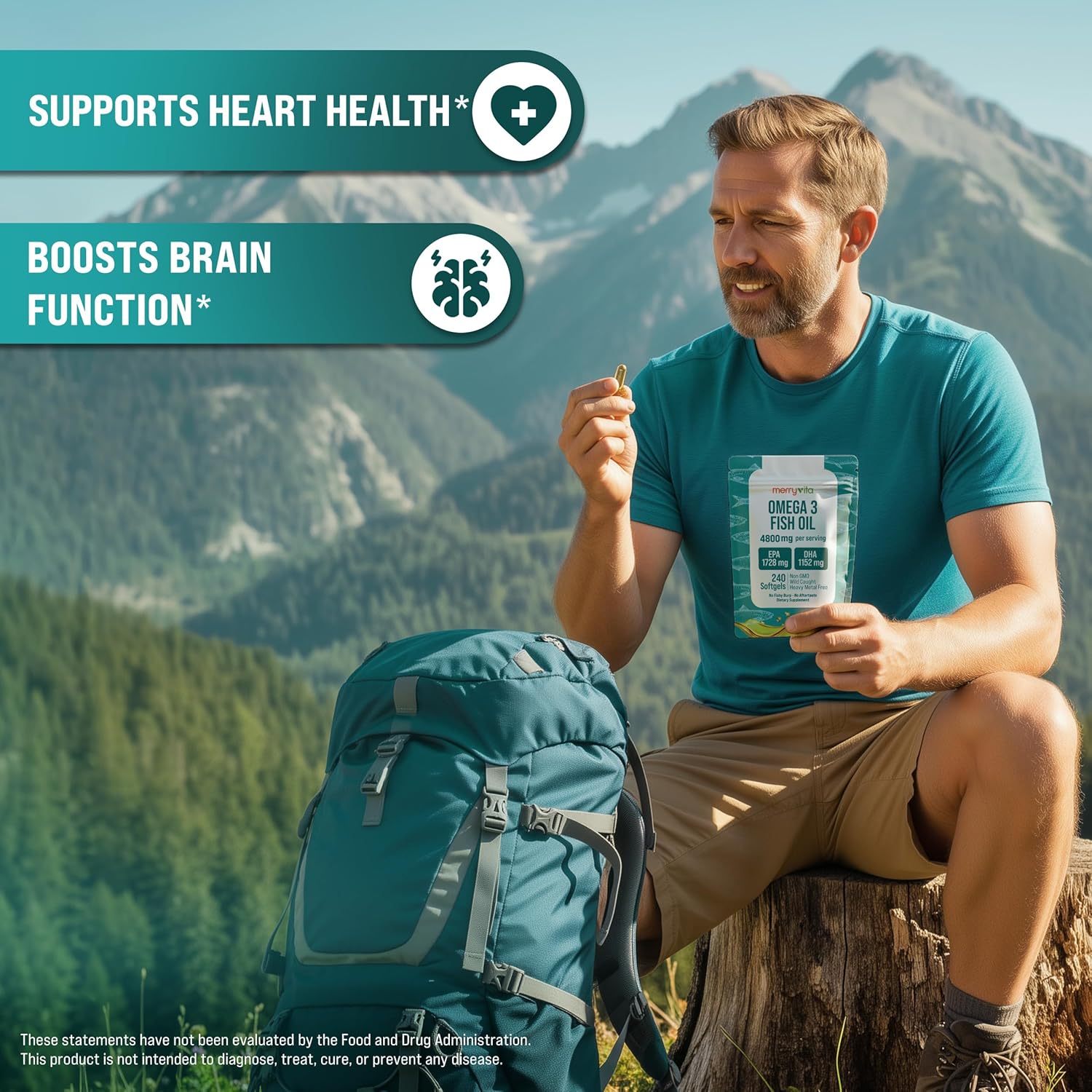 🧠 Omega 3 Fish Oil Merry Vita 240 Softgels 4
