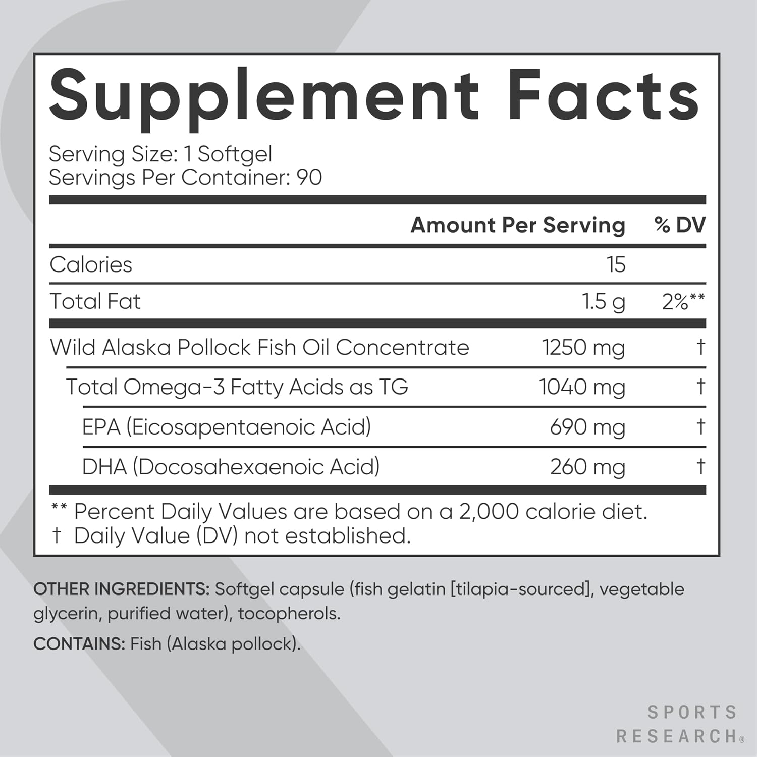 💊 Omega 3 Fish Oil Sports Research Triple Strength – 90 Softgels 4