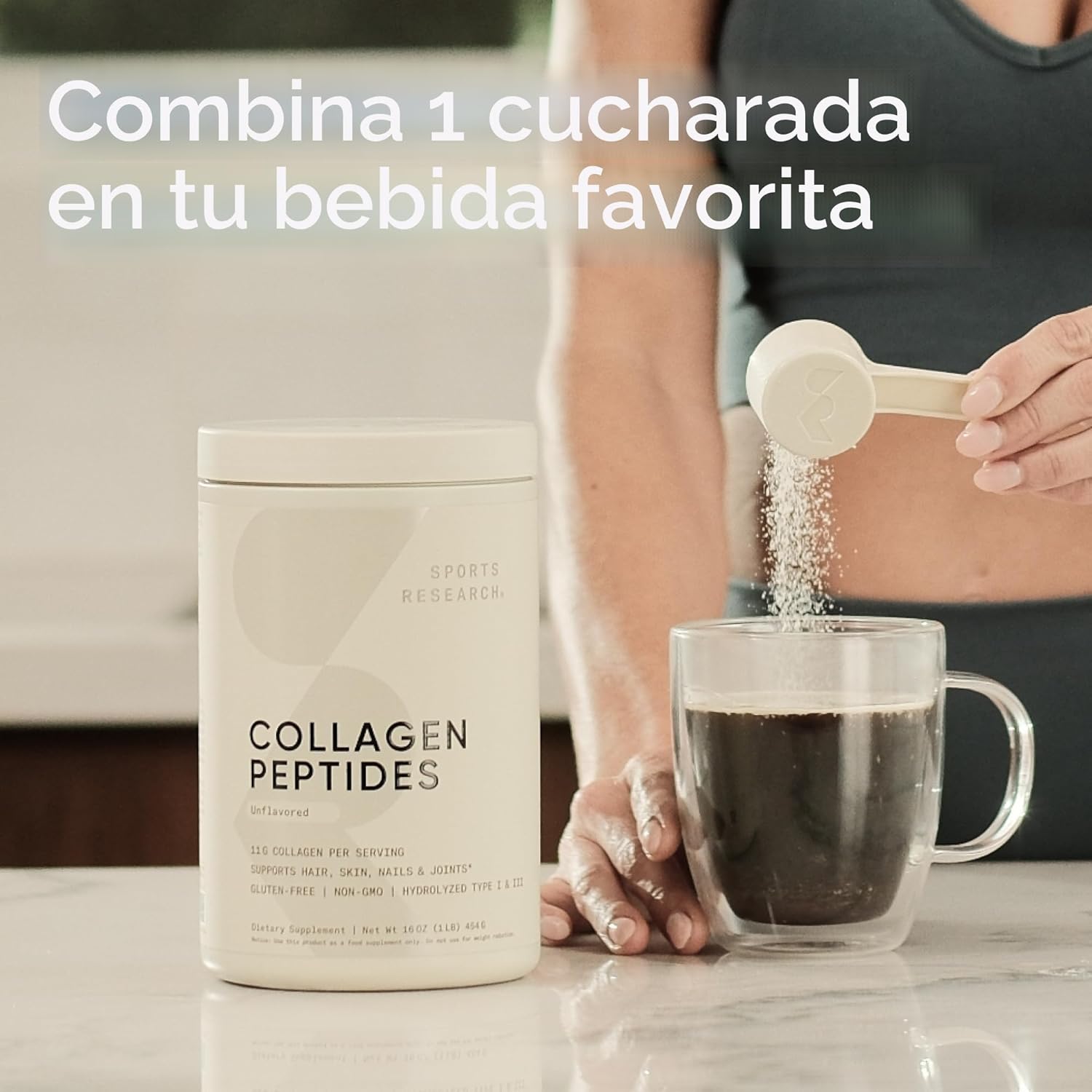 ✨ Colágeno Peptides Sports Research 16 oz – Piel, Cabello y Uñas 2