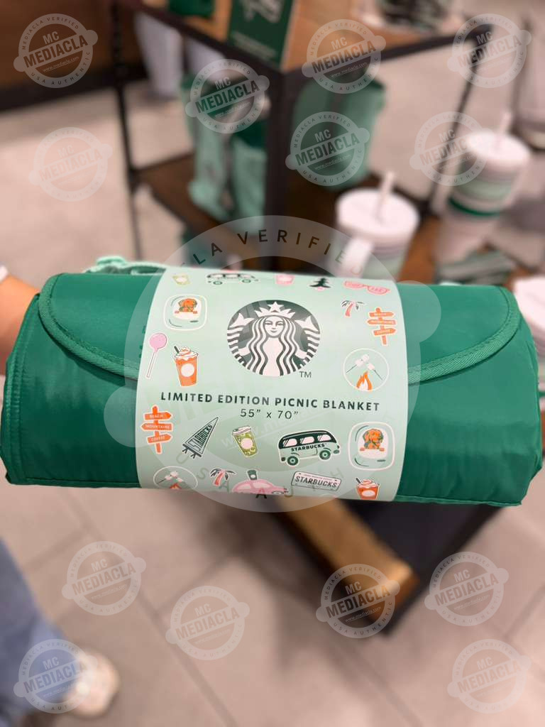 🧺 Manta Picnic Starbucks Road-Trip Ready Edición Limitada – Verde