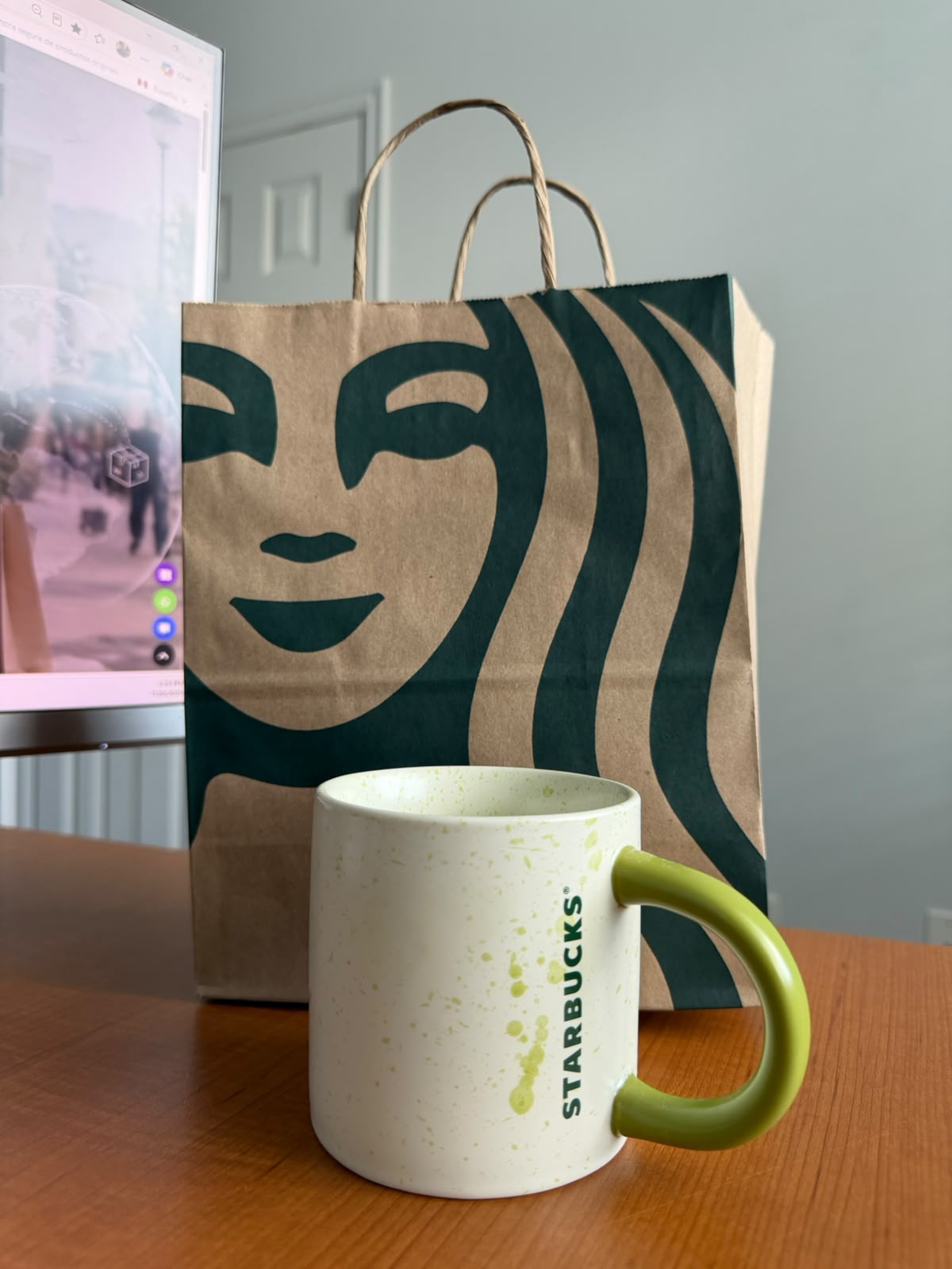 TAZA STARBUCKS TONOS COLOR VENDE Y VERDE LIMON