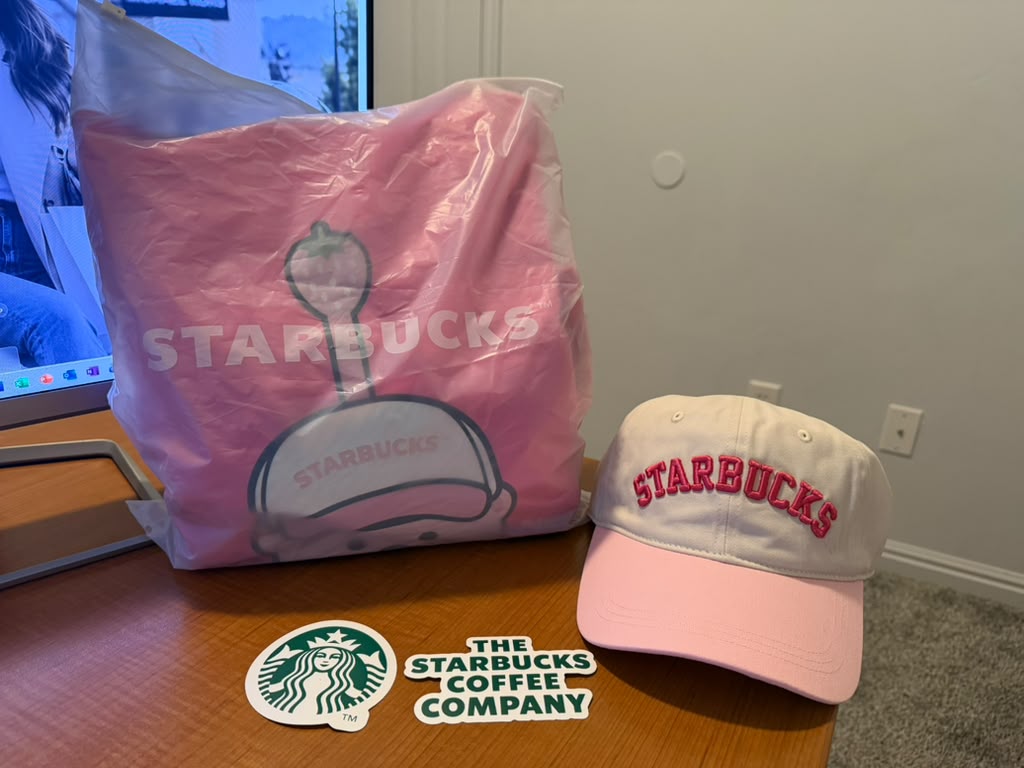 Bearista™ Women's Pink Hoodie Pink / M - Starbucks™ Pink Vibes Hat White / One Size