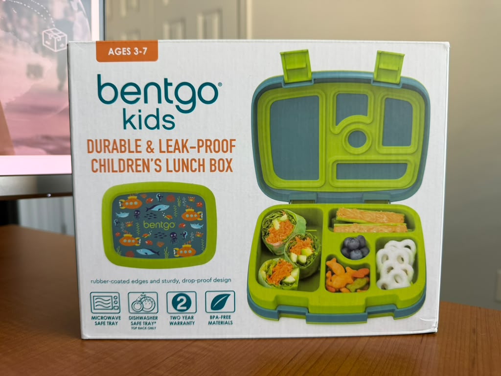 Lonchera Bentgo Kids con diseño de submarinos y vida marina, ideal para niños de 3 a 7 años, compartimentos a prueba de derrames para mantener los alimentos separados, bandeja apta para microondas y lavavajillas (solo bandeja), materiales libres de BPA, diseño resistente a caídas,