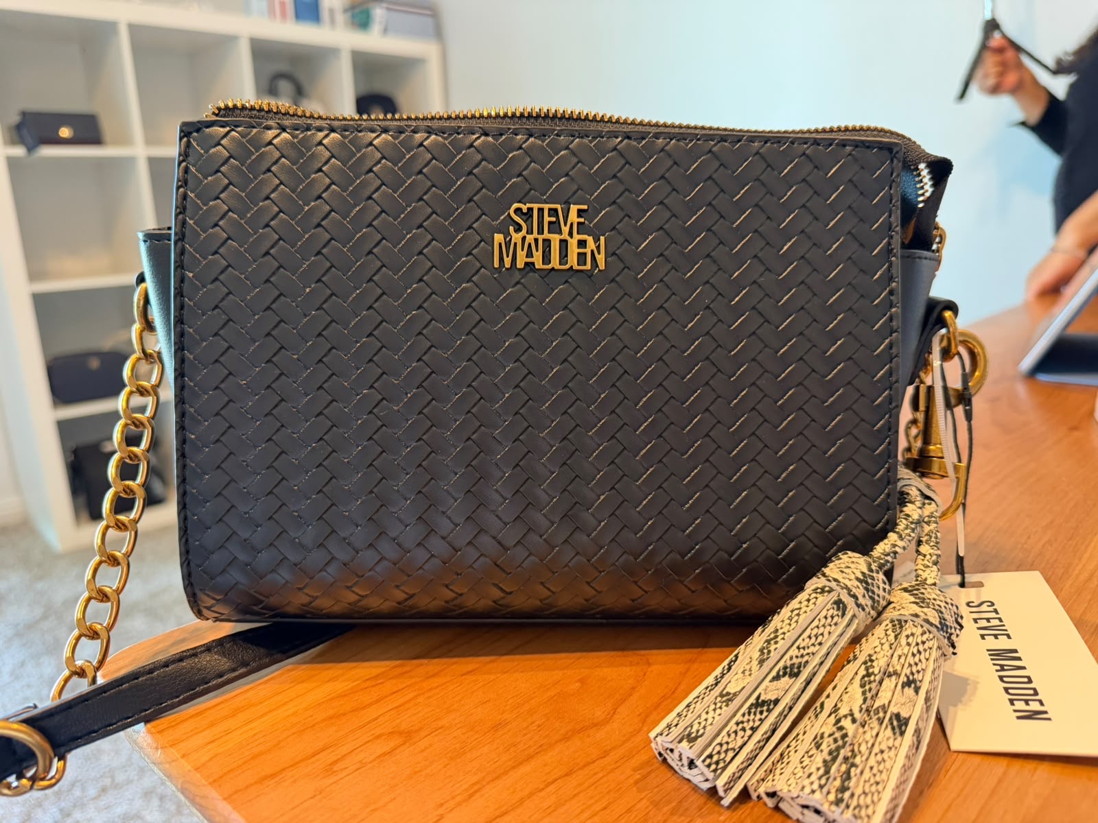 BOLSO NEGRO STEVE MADDEN BLEXI WOVEN BLACK